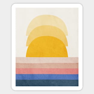 Sunset, Abstract, Mid century modern kids wall art, Nursery room Sticker